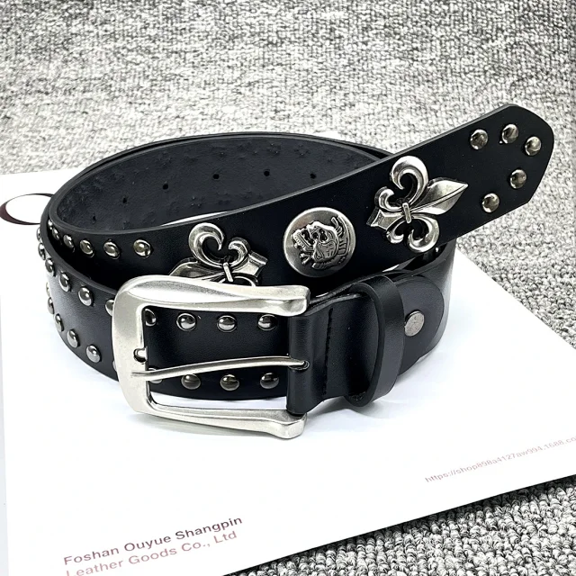 Ouyue Belts Black Belt with Multicolour Cross Appliques and Decorative Buckle product detail image 28
