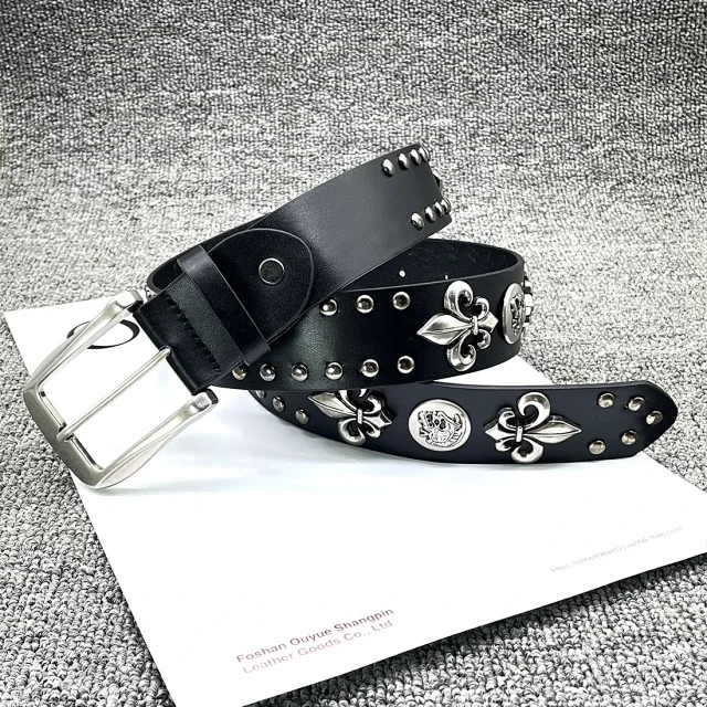 Ouyue Belts Black Belt with Multicolour Cross Appliques and Decorative Buckle product detail image 29