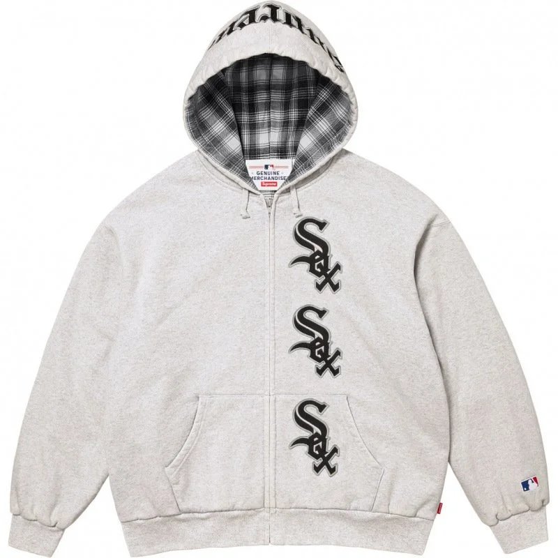 Supreme Chicago White Sox Hoodie Triple Logo Ash Grey - Kornelek