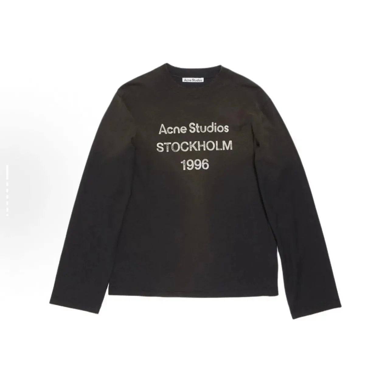 Acne Studios Sprayed 1996 Logo T-shirt Long Sleeve Faded Black - perszing