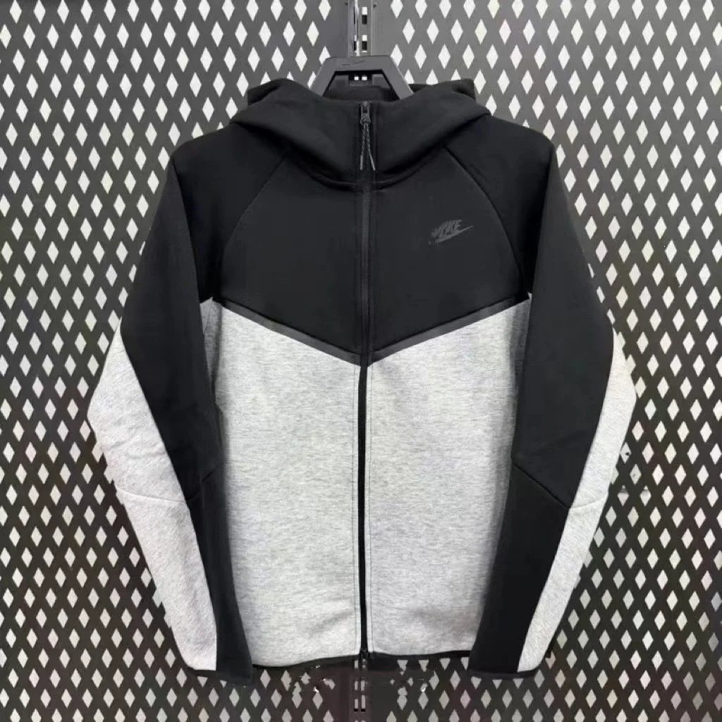 Nike Sportswear Tech Fleece Hoodie Windrunner Full-Zip Grey Black - Ferzauli
