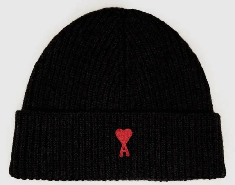 Ami Paris Ami de Coeur Beanie Black - perszing