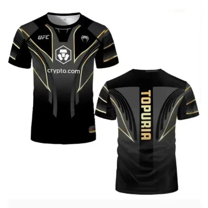 Other UFC Crypto.com Ilia Topuria T-shirt 3D Digital Print Black - Ferzauli