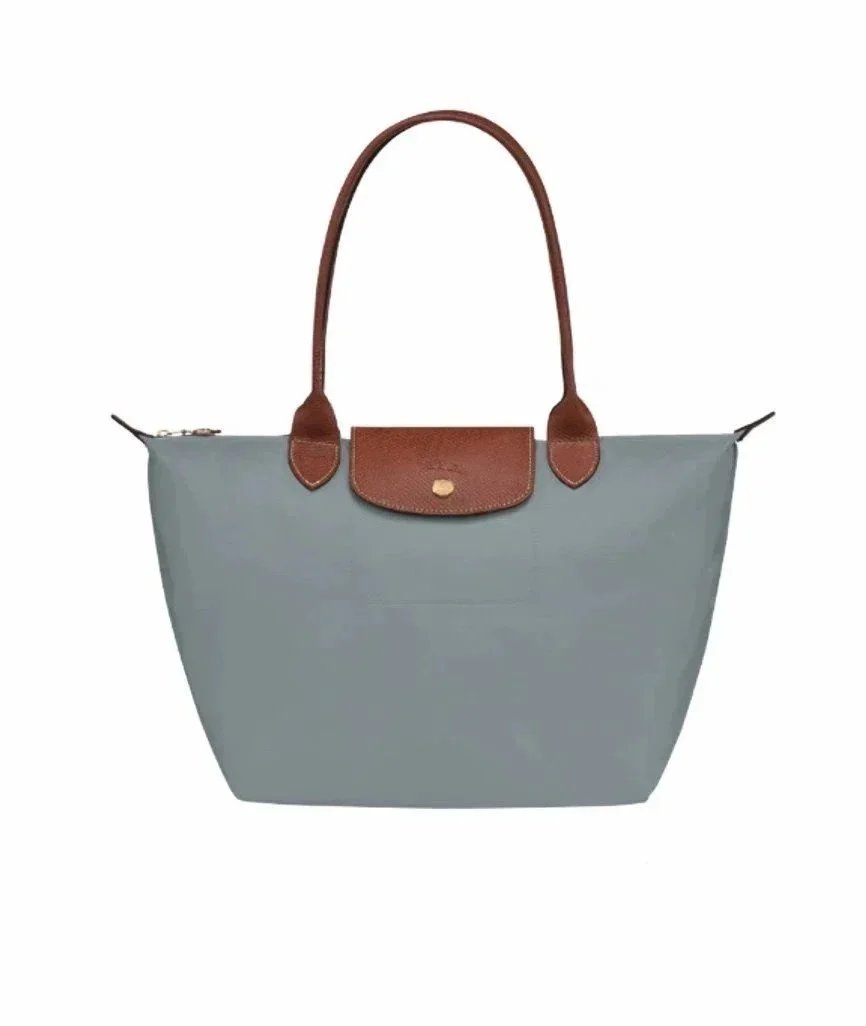 Longchamp Le Pliage Original L Shoulder Bag Grey Polyamide Canvas - Ferzauli