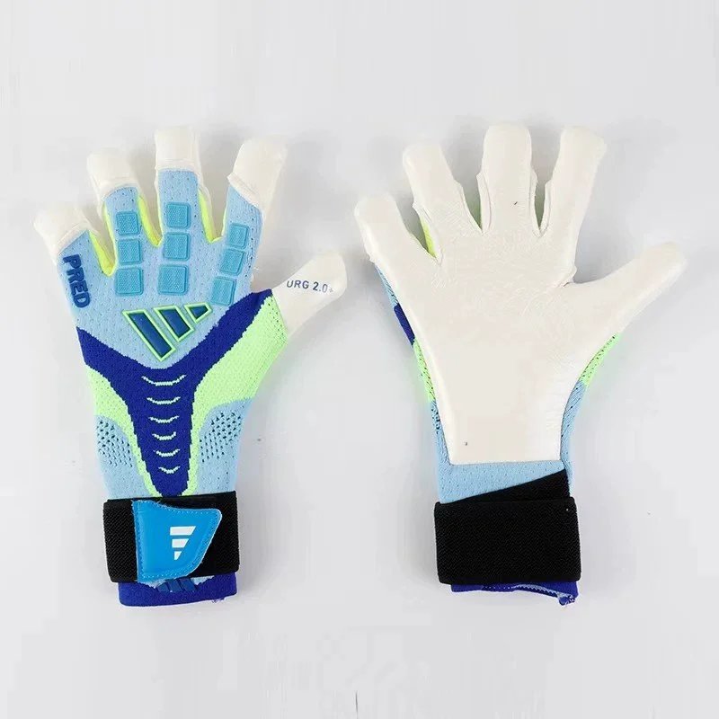adidas Predator Pro Hybrid Strap Goalkeeper Gloves Crystal Sky/Ray Blue/Solar Yellow - Kornelek