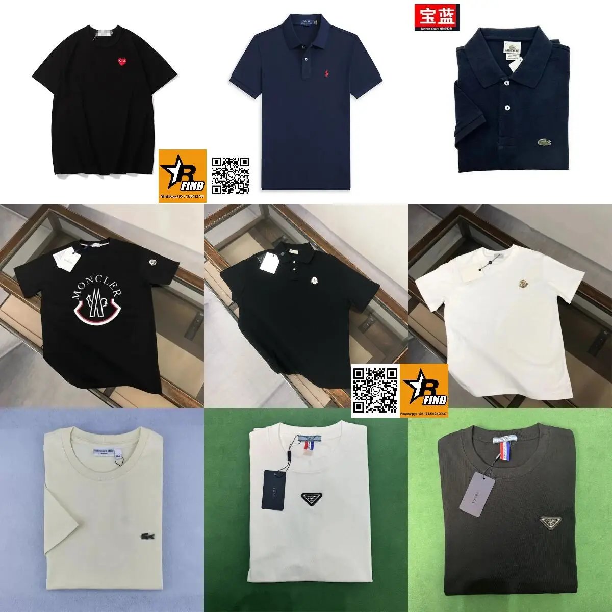 Factory direct round neck/stand up collar short sleeved collection S