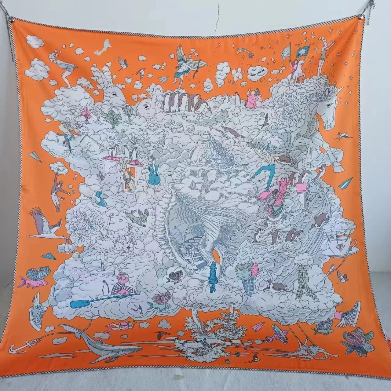 Christian Dior Scarves Oblique Monogram Square Scarf — H-ermès Vientiane among the orange clouds