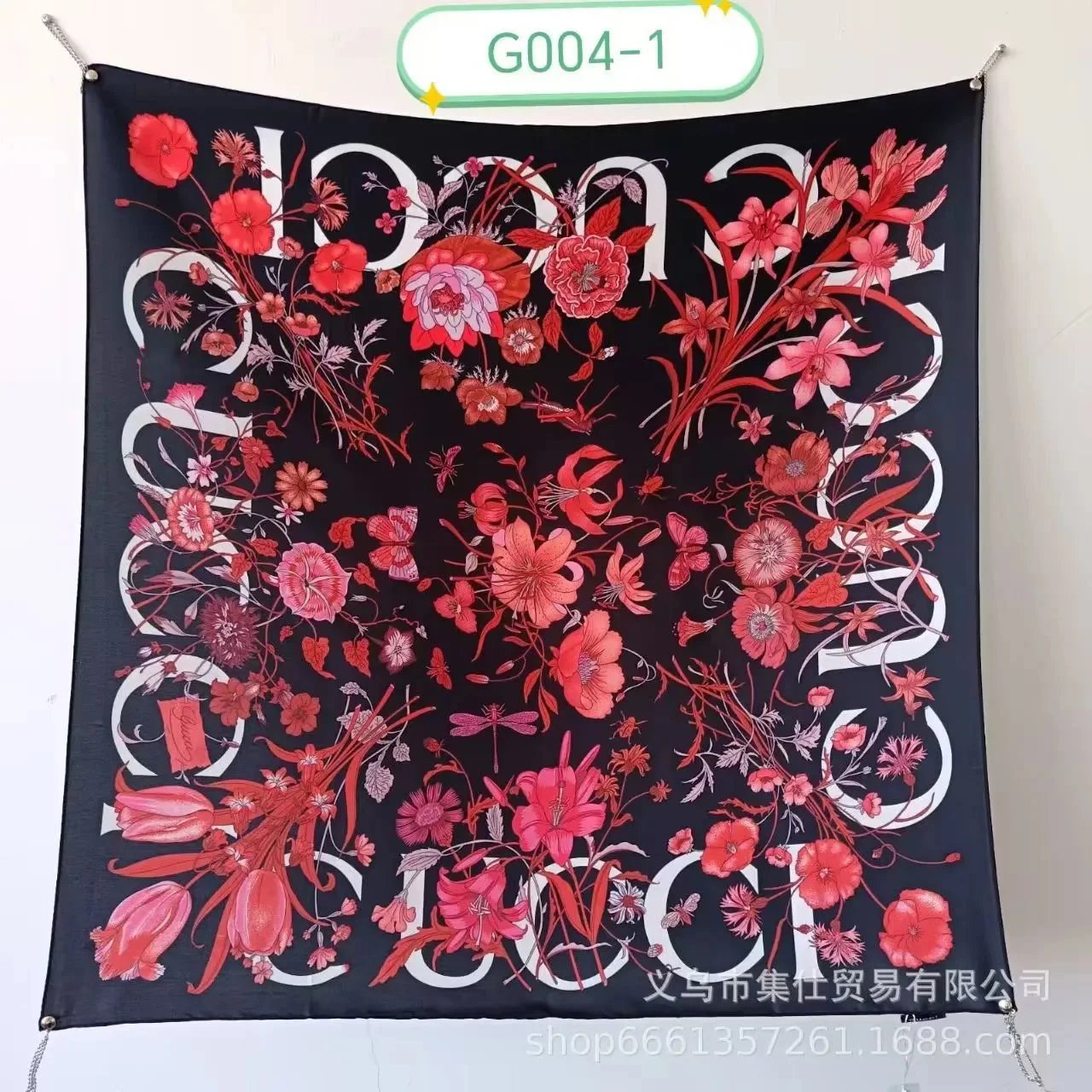 Christian Dior Scarves Oblique Monogram Square Scarf — G-ucci red flowers