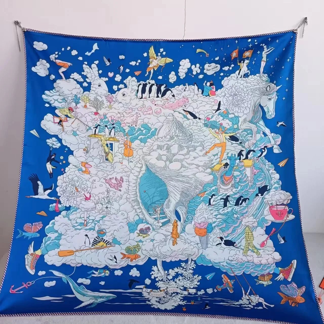 Christian Dior Scarves Oblique Monogram Square Scarf — H-ermès Vientiane among the blue clouds
