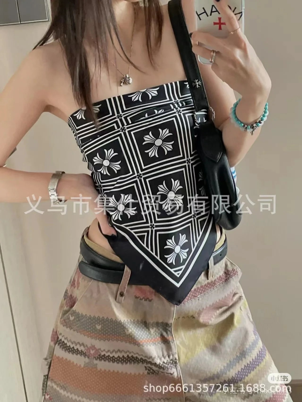 Christian Dior Scarves Oblique Monogram Square Scarf — C-hrome Hearts Black (Special Price)