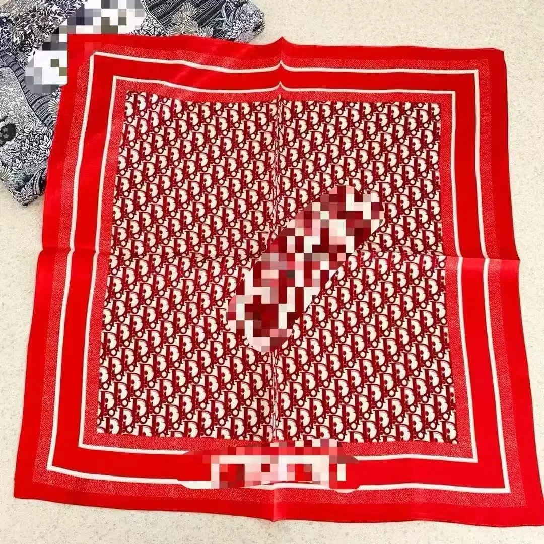 Christian Dior Scarves Oblique Monogram Square Scarf — D-ior Red