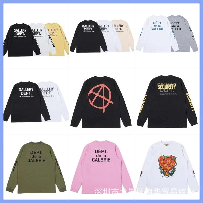 Unisex Cotton Long-Sleeve Crew Neck T-Shirt with G Letter Print