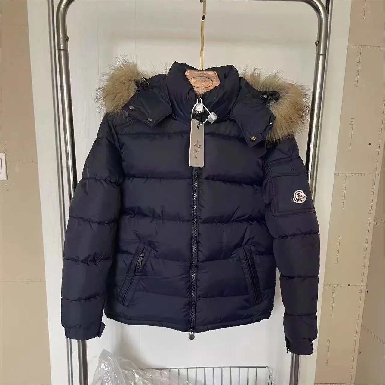 Moncler Jackets Hooded zip-front jacket with tricolor hood trim image 10