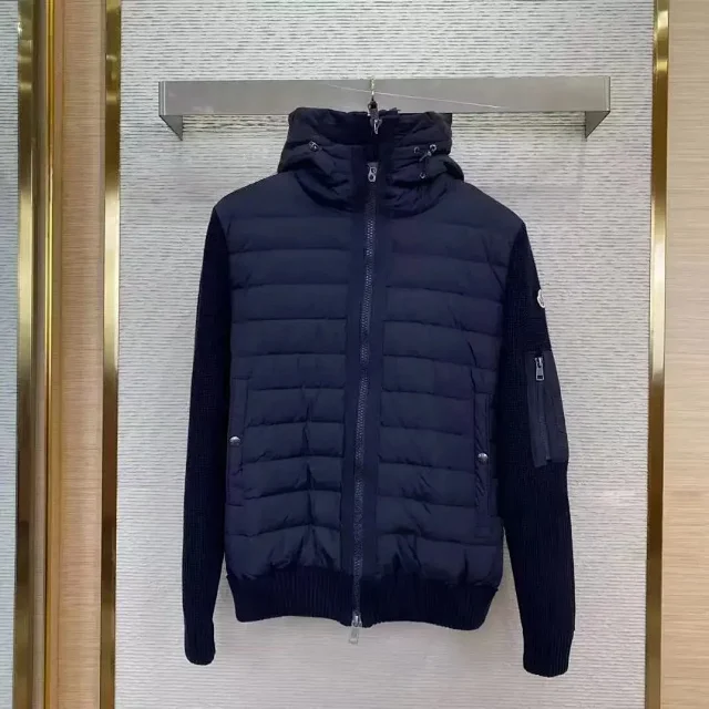 Moncler Jackets Hooded zip-front jacket with tricolor hood trim product detail image 21