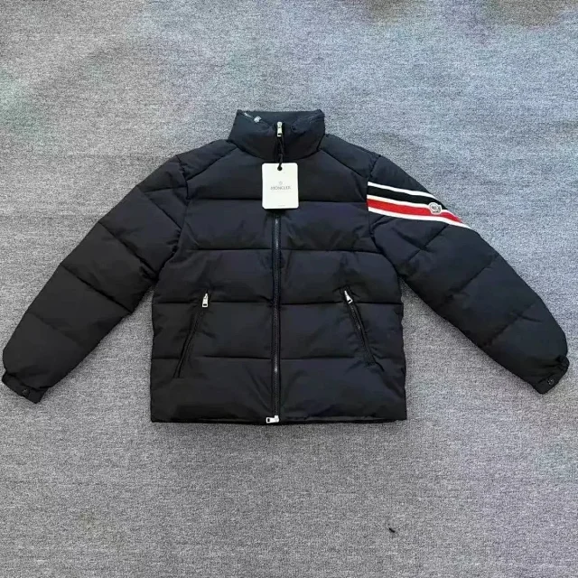 Moncler Jackets Hooded zip-front jacket with tricolor hood trim product detail image 4
