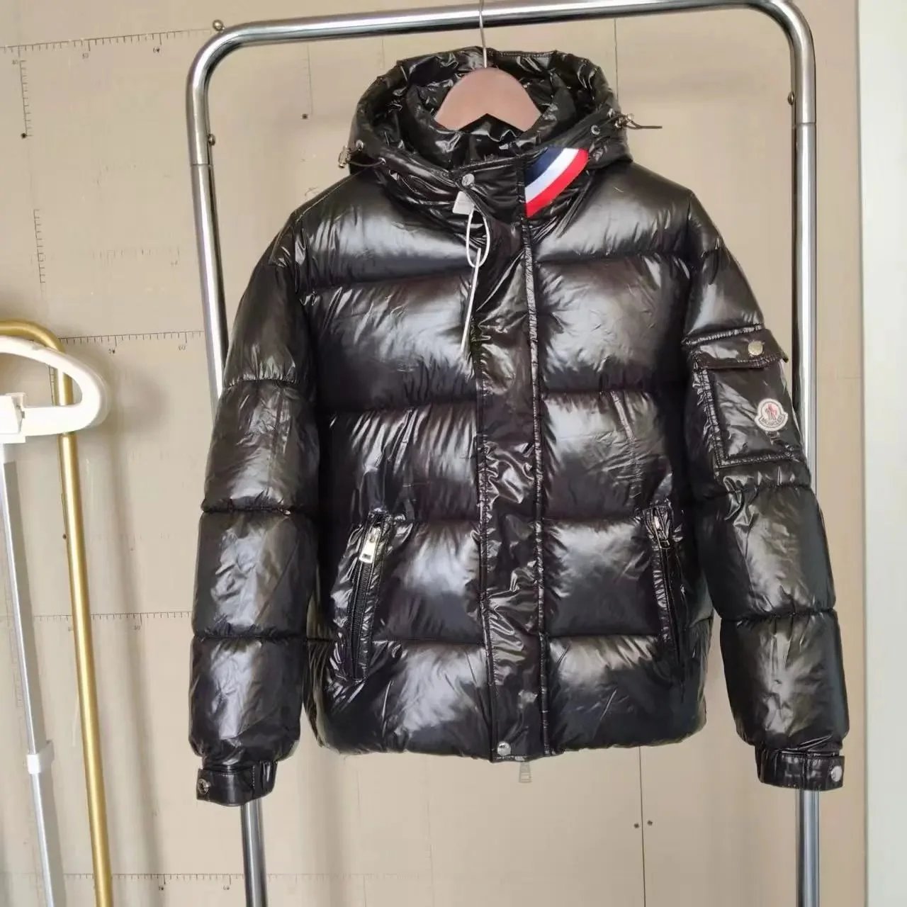 Moncler Jackets Hooded zip-front jacket with tricolor hood trim image 11
