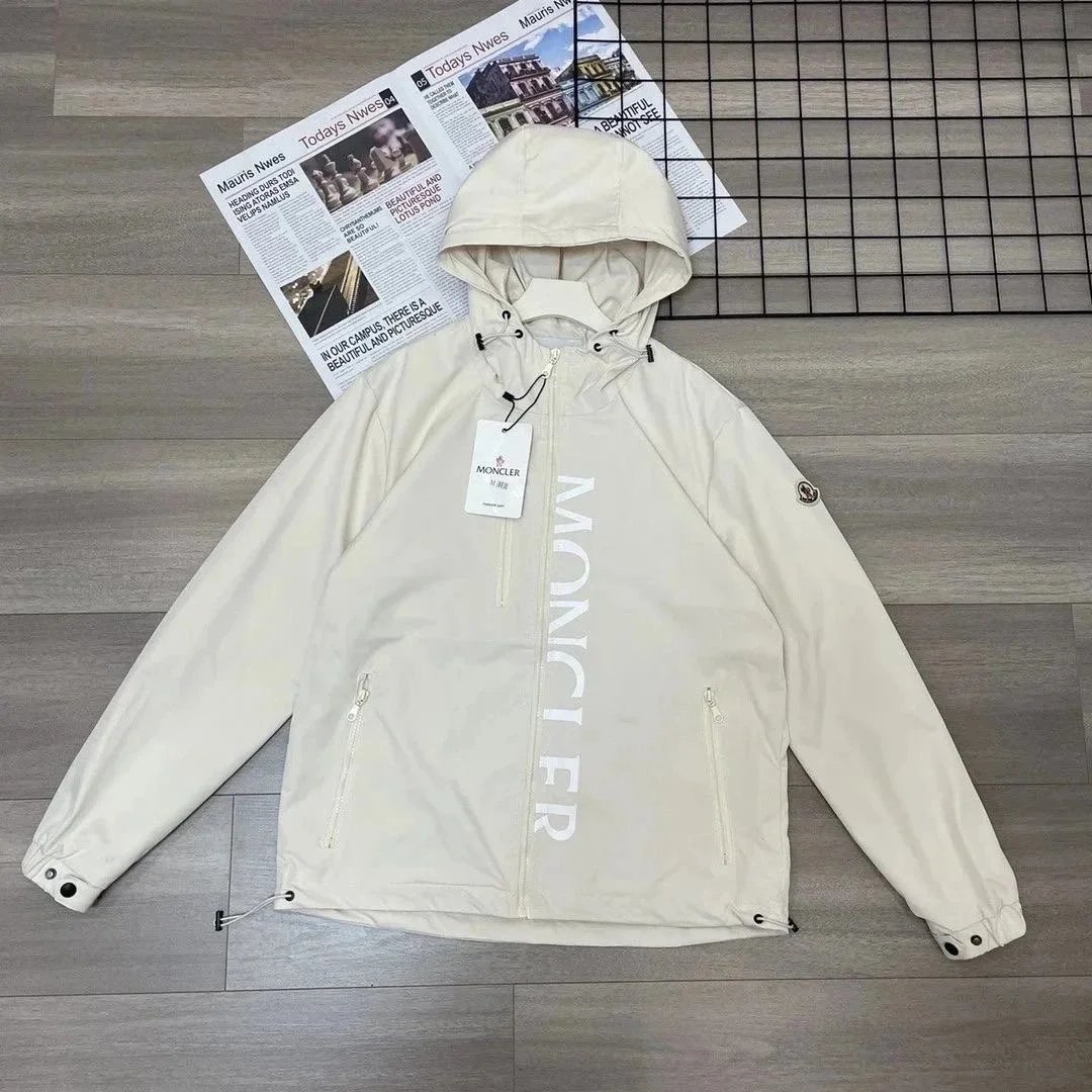 Moncler Jackets Hooded zip-front jacket with tricolor hood trim image 6