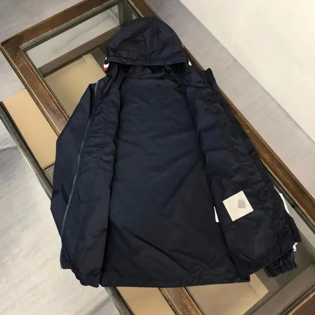 Moncler Jackets Hooded zip-front jacket with tricolor hood trim product detail image 10