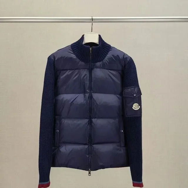 Moncler Jackets Hooded zip-front jacket with tricolor hood trim product detail image 19