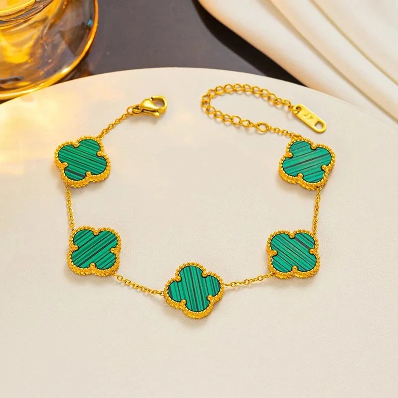 Vancleef Necklace — 913-2 Green Shellfish Bracelet Gold 1.5C colorway — USFans Spreadsheet photo