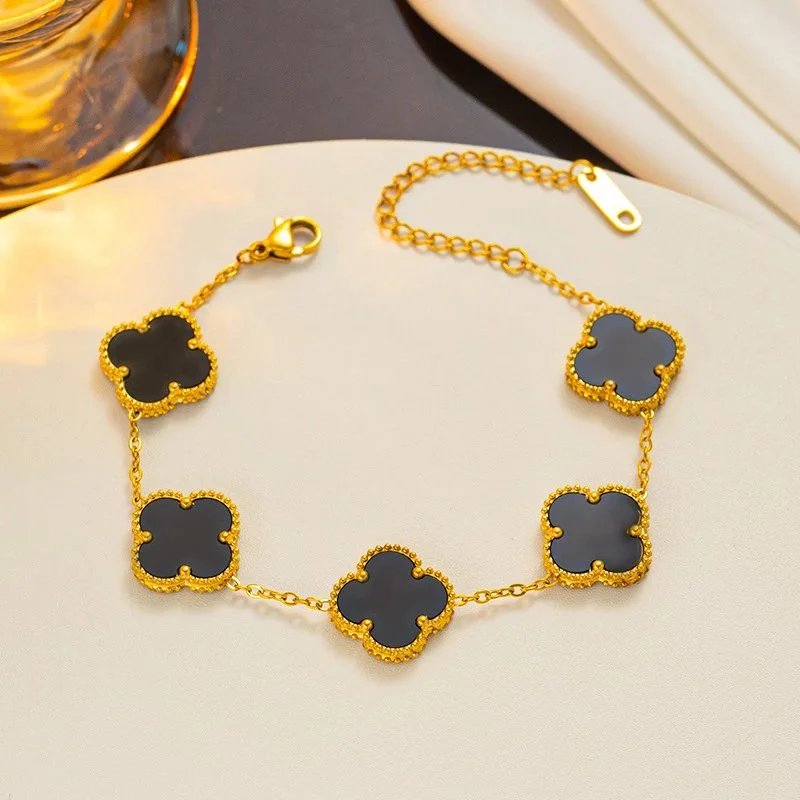 Vancleef Necklace — 913-2 black shell bracelet gold 1.5CM colorway — USFans Spreadsheet photo
