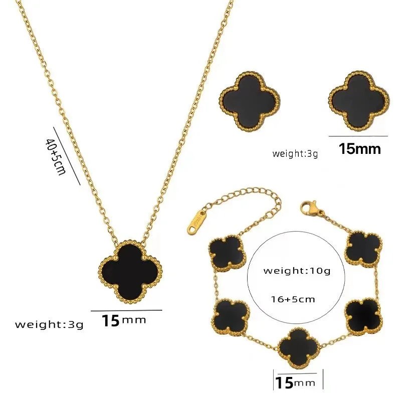 Vancleef Necklace — 913-1 three-piece set of 1.5CM black she colorway — USFans Spreadsheet photo