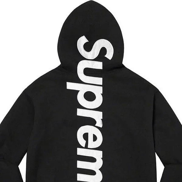 Supreme Vertical Logo Hoodie Black