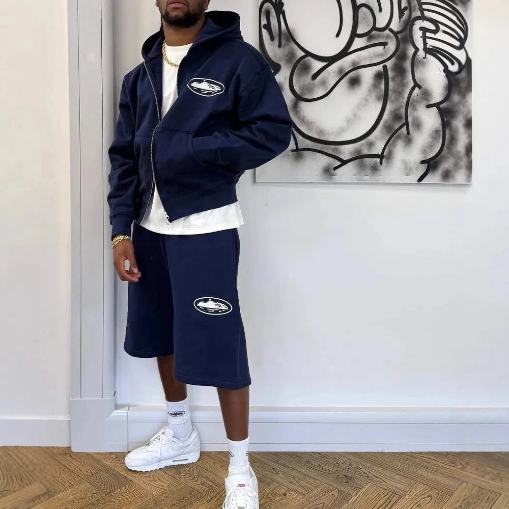 Hoodie Sweatshirt Shorts Set