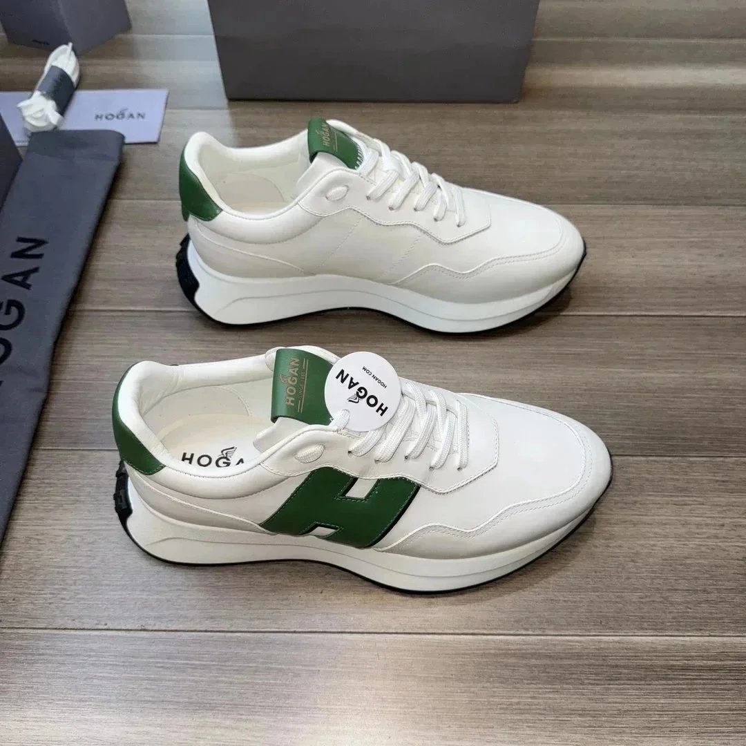 Hogan Hogan White and Green Sneakers White
