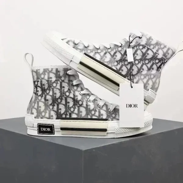 Dior B23 Oblique Print White Transparent Sneakers - 10