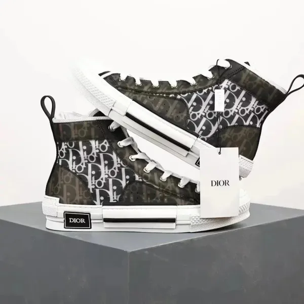 Dior B23 Oblique Print White Transparent Sneakers - 4