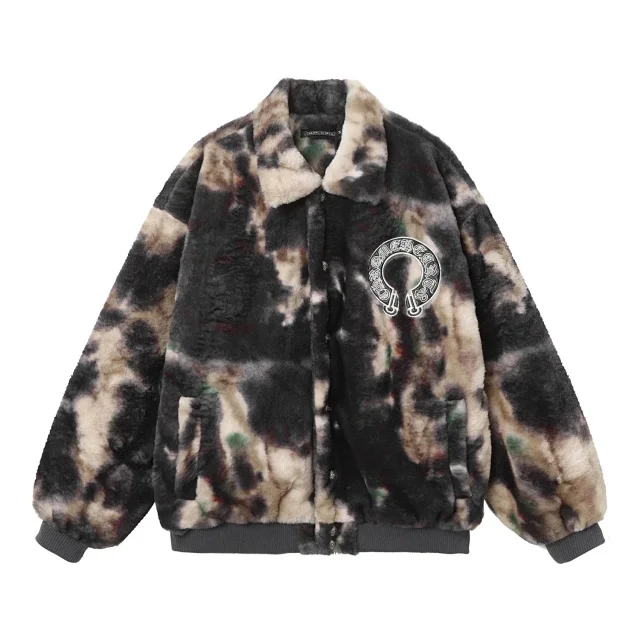 Chrome Hearts Jackets Tie-Dye Plush Bomber Jacket product detail image 2