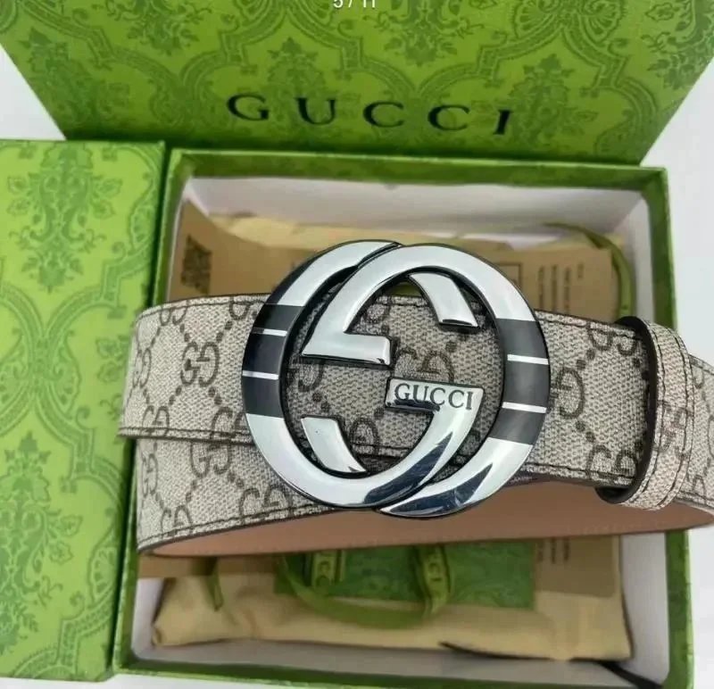 Gucci Belts Interlocking G buckle belt with interchangeable buckles — G*ci 10*Top quality