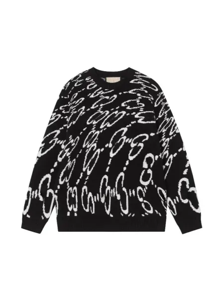 Gucci GG Pattern Knit Sweater Black - 1