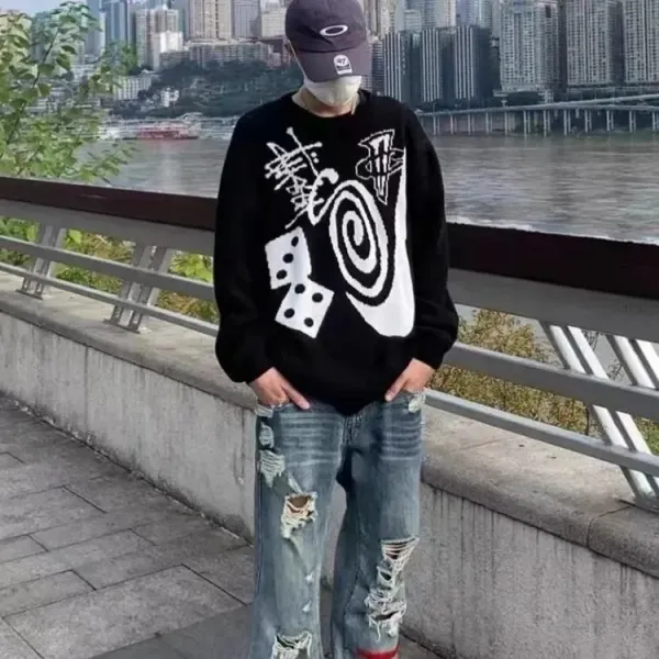 Off-White Camo Knit Sweater Gray - 6