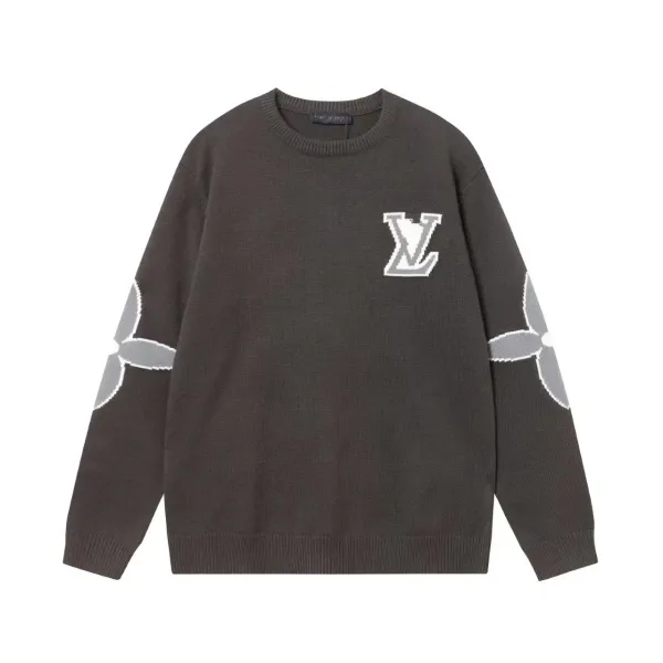 Louis Vuitton Monogram Knit Sweater Charcoal Gray Sweater - 1