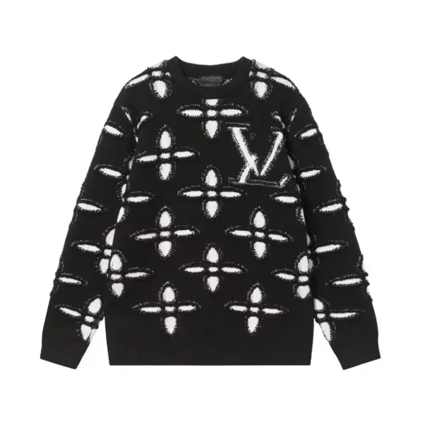 Louis Vuitton Monogram Knit Sweater Black - 1