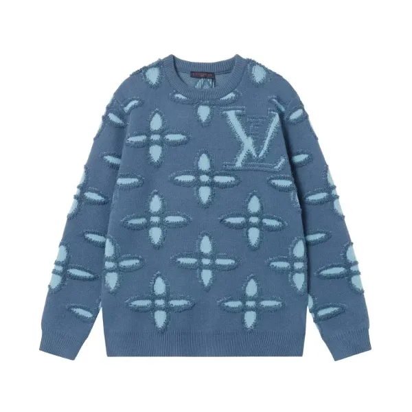 Louis Vuitton Monogram Knit Sweater Blue - 1