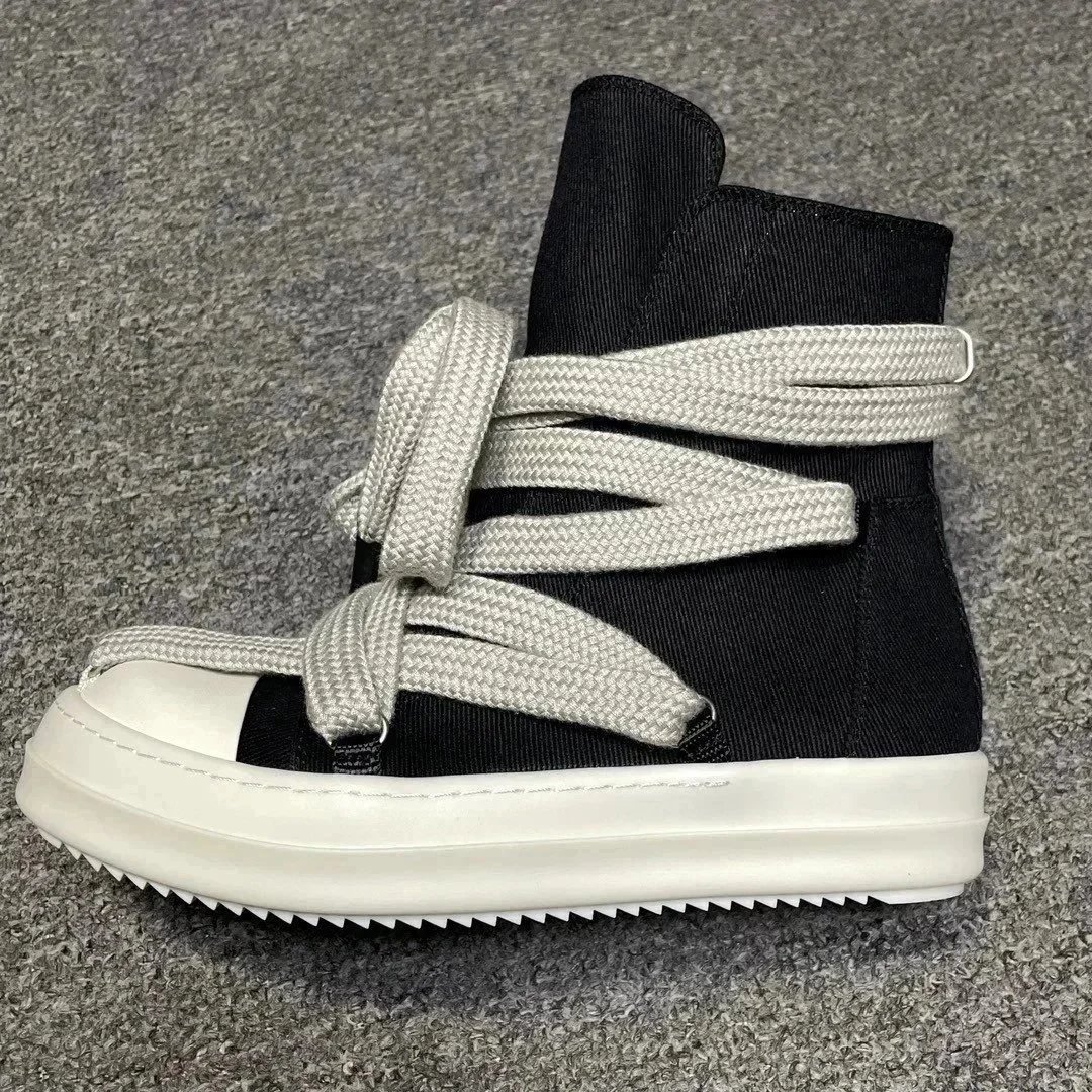 RO black high-thick shoelaces