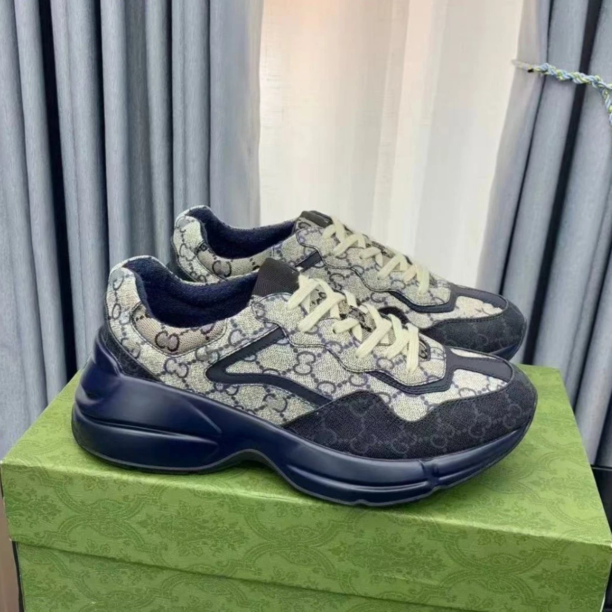 G Family Dad Sneakers Women's Ins Export High-Quality Dad Shoes Cross-border Casual Athletic Shoes Men Thick-Soled Height-Increasing Letter-c