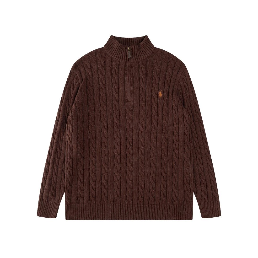 Ralph Lauren Cable Knit Half-Zip Sweater Black - 40