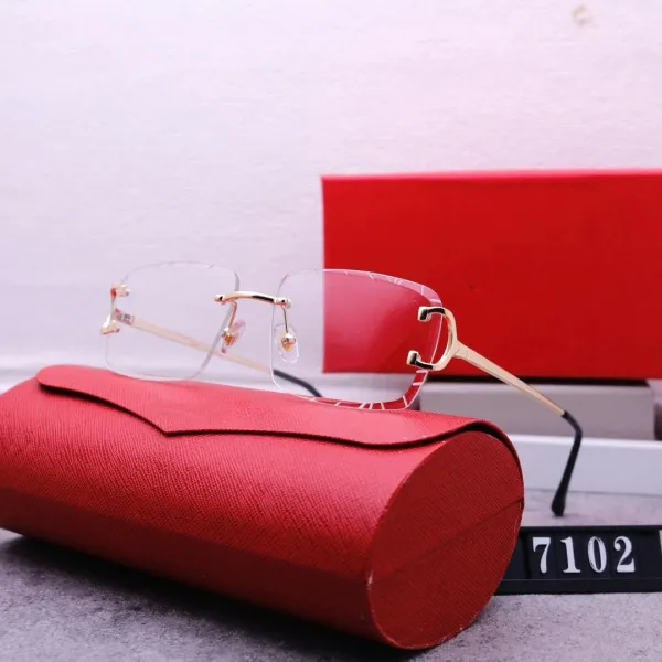 Cartier C de Cartier Rimless Optical Glasses Gold Red - 1