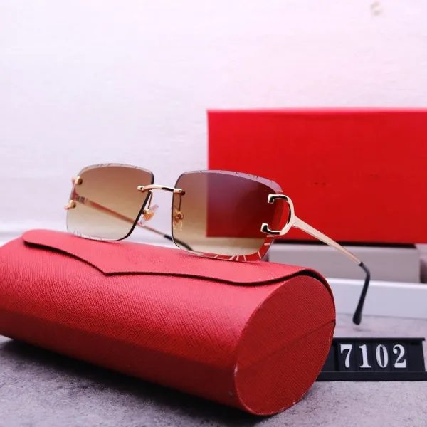 Cartier Panthère De Cartier Rimless Gradient Brown Sunglasses - 1