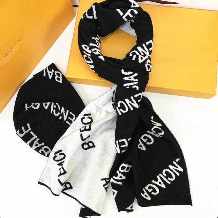 Dior Oblique Gray Knit Scarf and Beanie Set - 7
