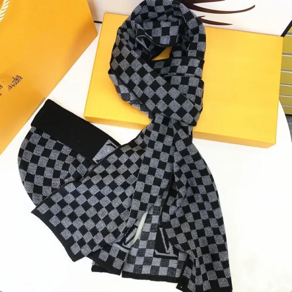 Dior Oblique Gray Knit Scarf and Beanie Set - 3