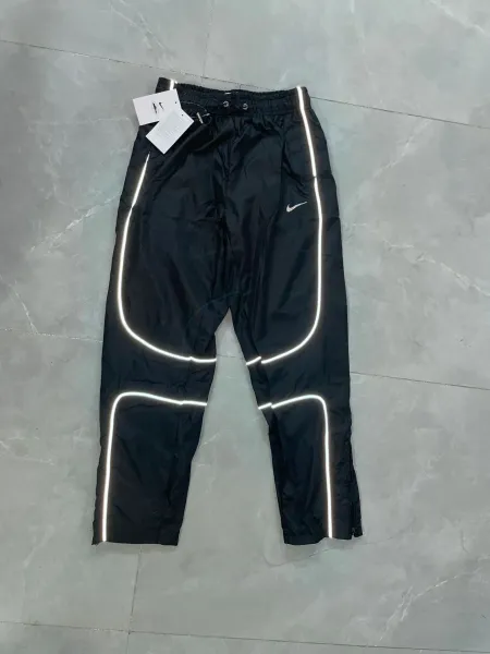 Nike Track Pants Black with White Piping - 27