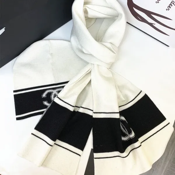Dior Oblique Gray Knit Scarf and Beanie Set - 8