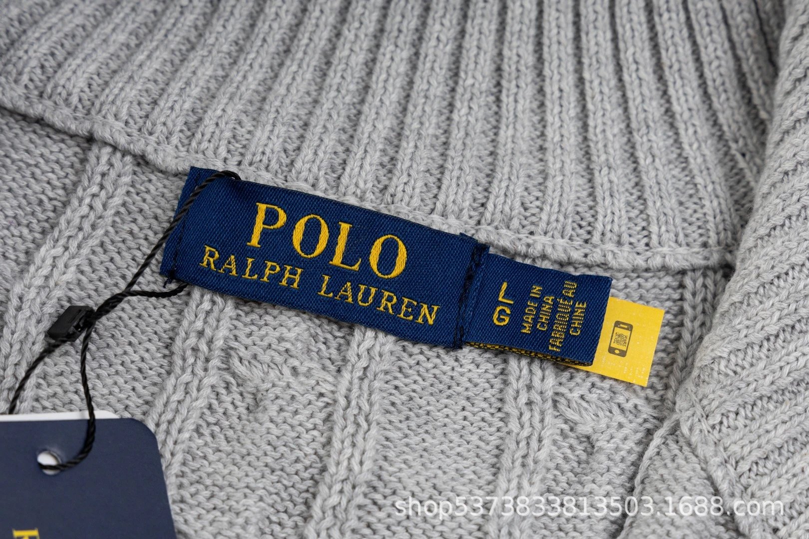 Ralph Lauren Cable Knit Half-Zip Sweater Black - 10
