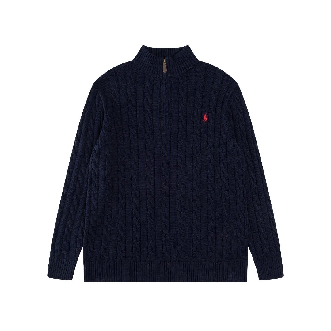 Ralph Lauren Cable Knit Half-Zip Sweater Black - 41