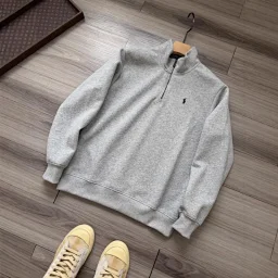 thumbnail for Cross-border pony label half-zip pullover high neck long sleeve knitted RL sweatshirt embroidered stand-up collar casual versatile couple style